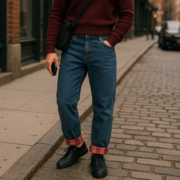 Smith's Workwear Plaid Lined Carpenter Men's Jeans (Size 34 x 30) - Picture 1 of 16